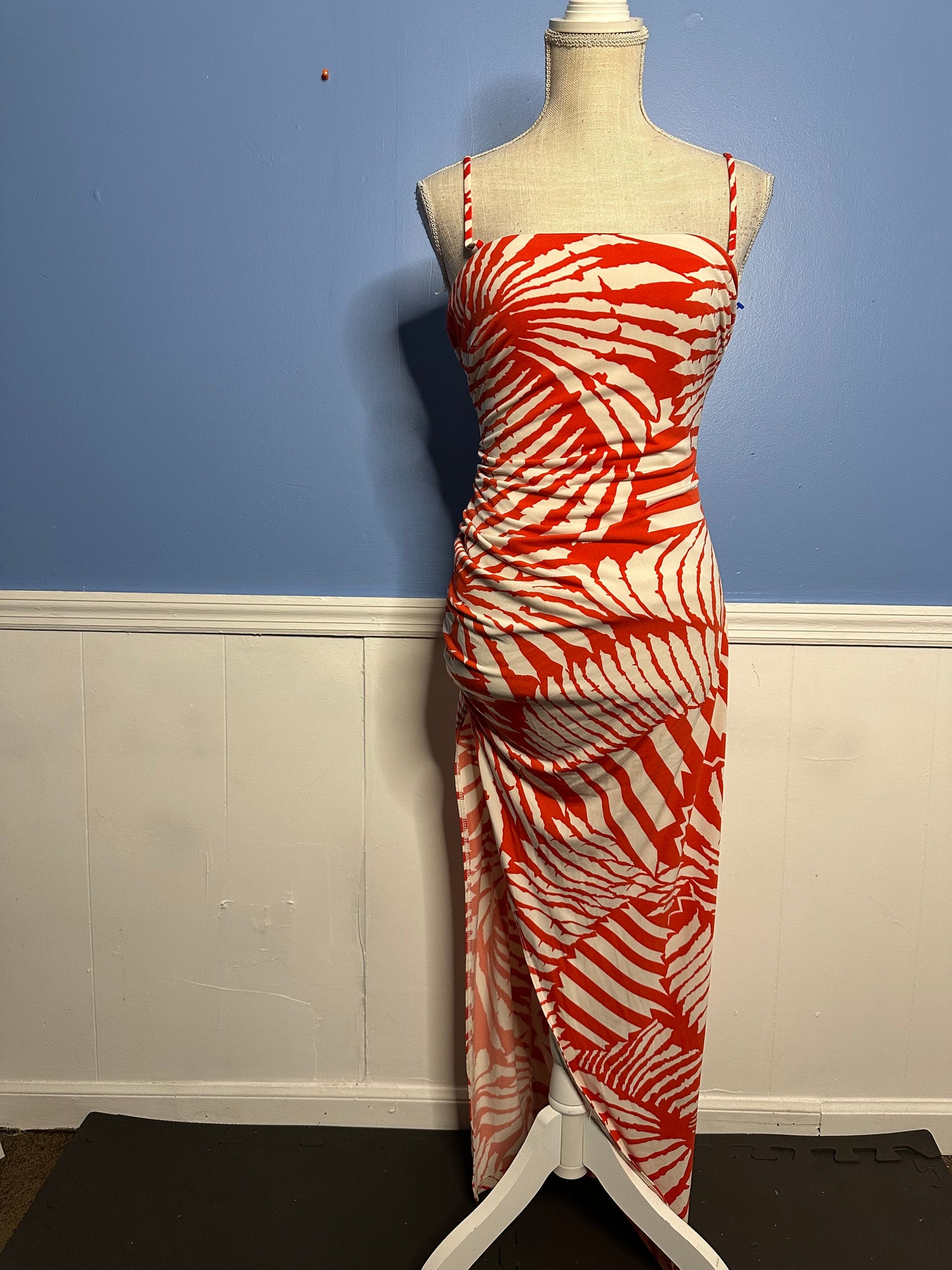 890 red wht xl dress fn