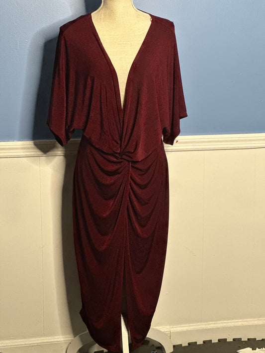 Burgundy fashion nova knotted dress 1x